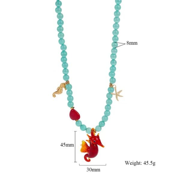 Blue Natural Stone Beaded Necklace